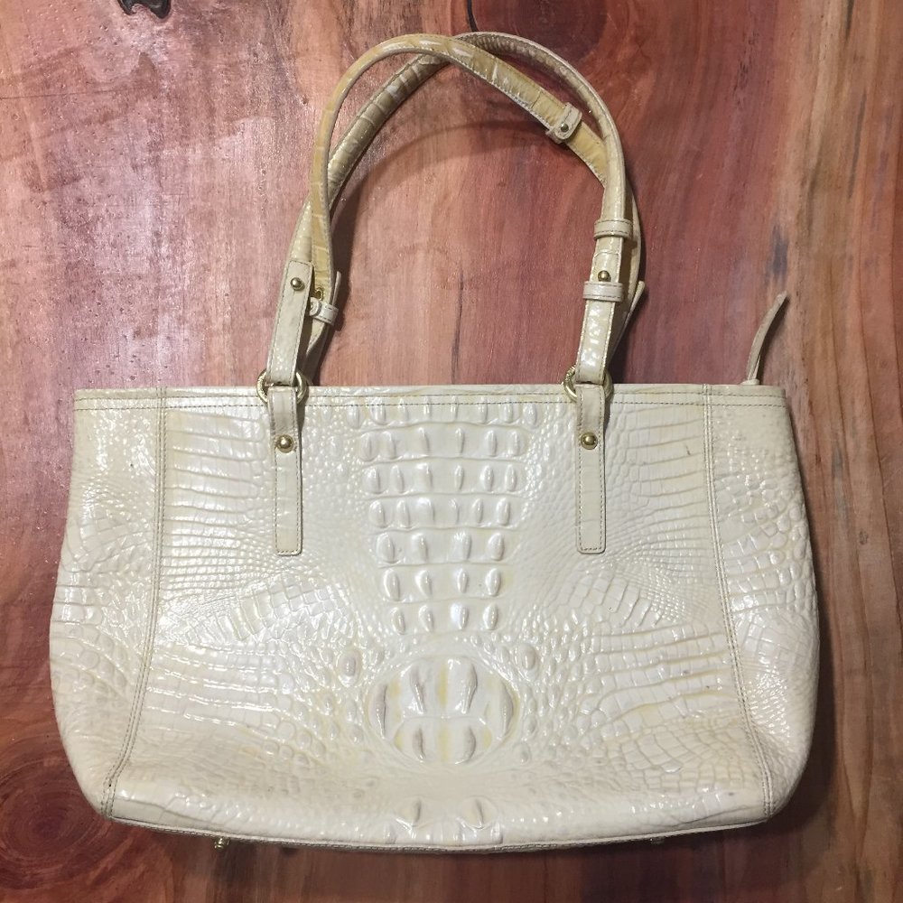 Brahmin Croc Embossed Leather Shoulder bag purse